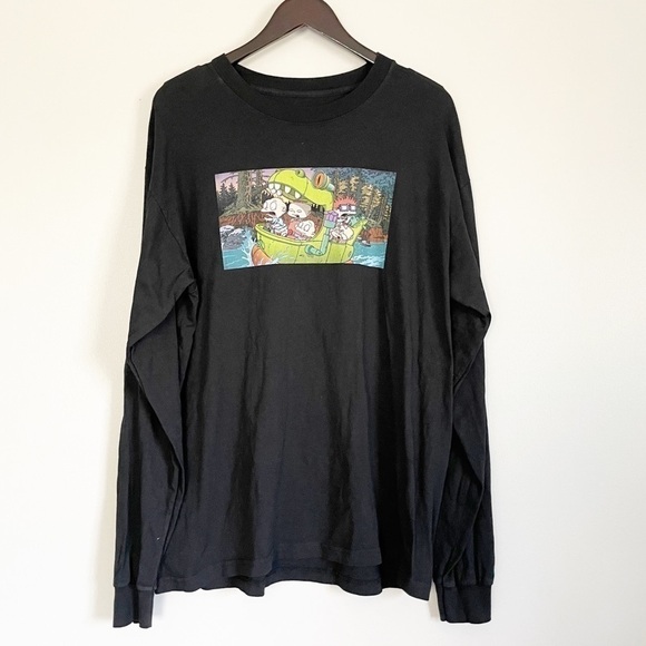 DUMBGOOD Men’s Rugrats Long Sleeve Tee Black Large - Picture 1 of 4